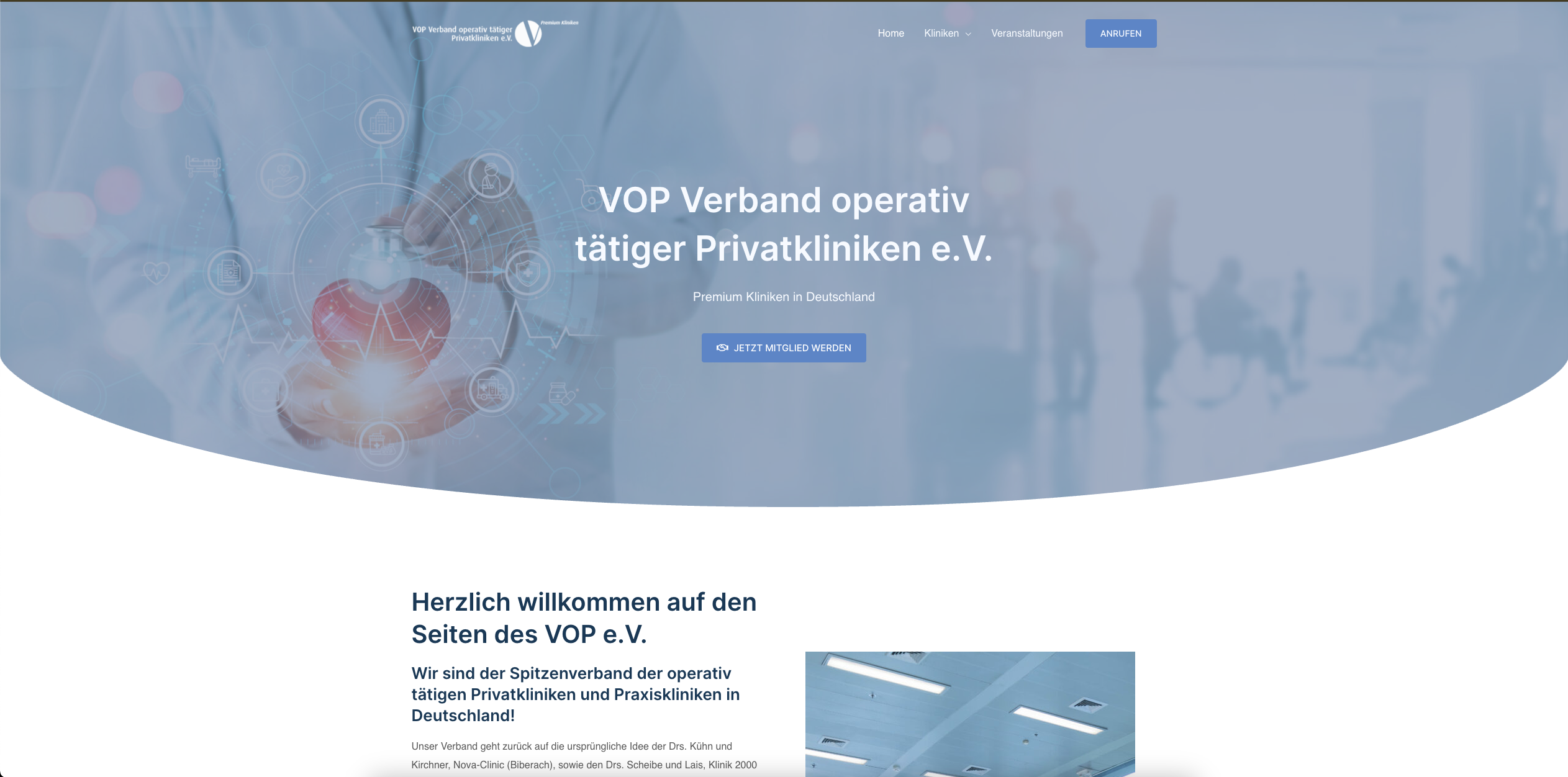 Bildschirmfoto von der Website vom VOP Verband
